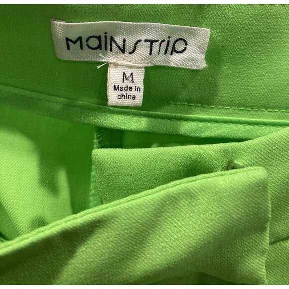 Main Strip Ultra Flare Pants Womens M Wide Leg Neon Green Disco Groovy Rave Club - Picture 7 of 8